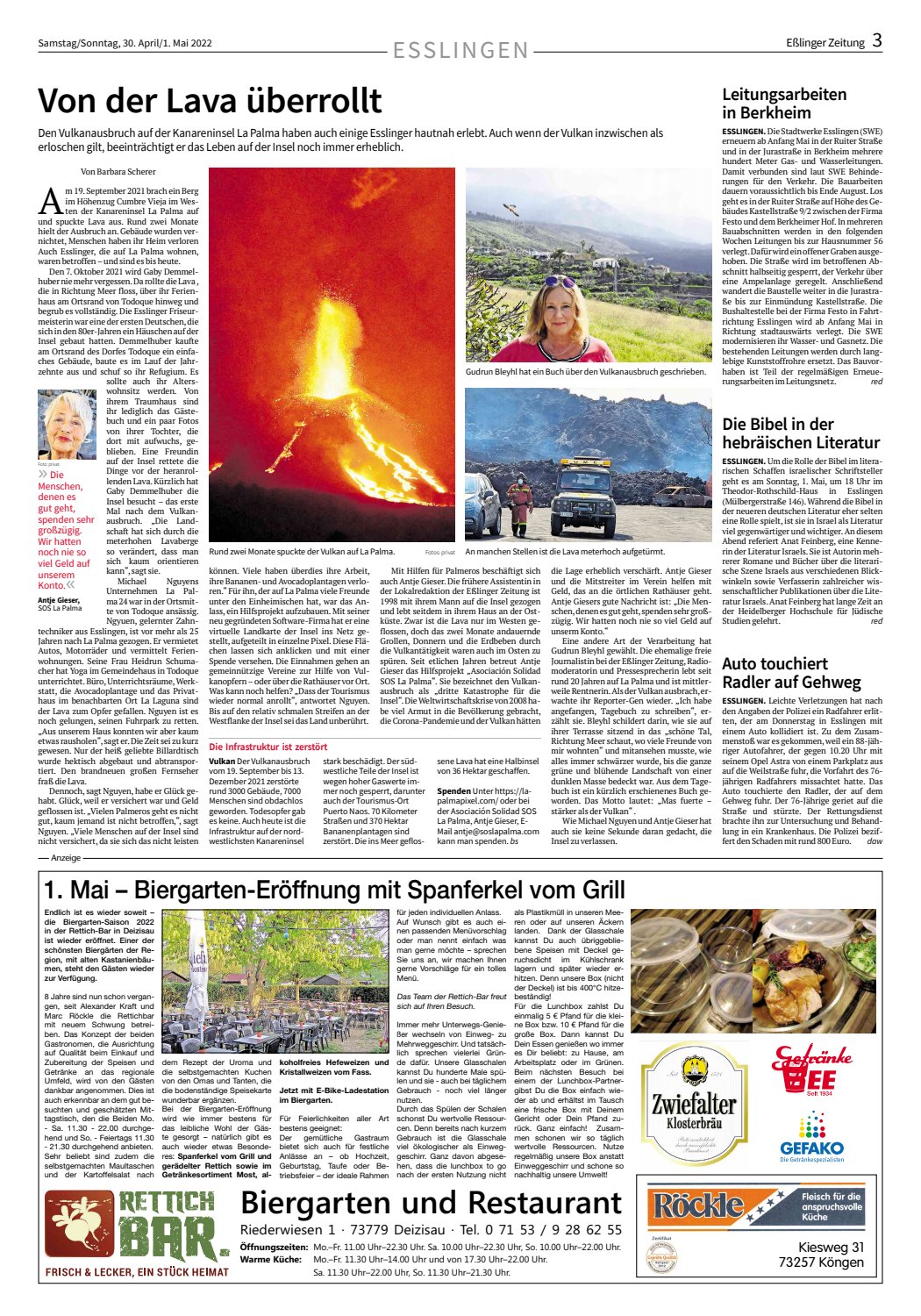 Eßlinger Zeitung Vulkanausbruch La Palma