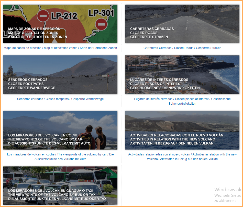 Vulkan-Infos für Touristen