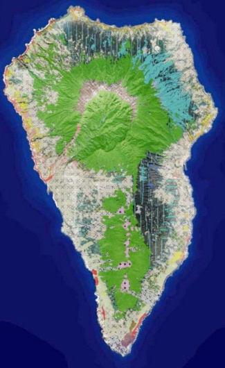 Grafcan-Karte 2022 mit Vulkan