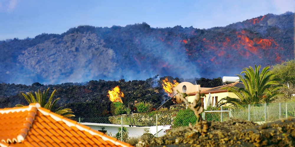 La Palma Lava zerstört Häuser